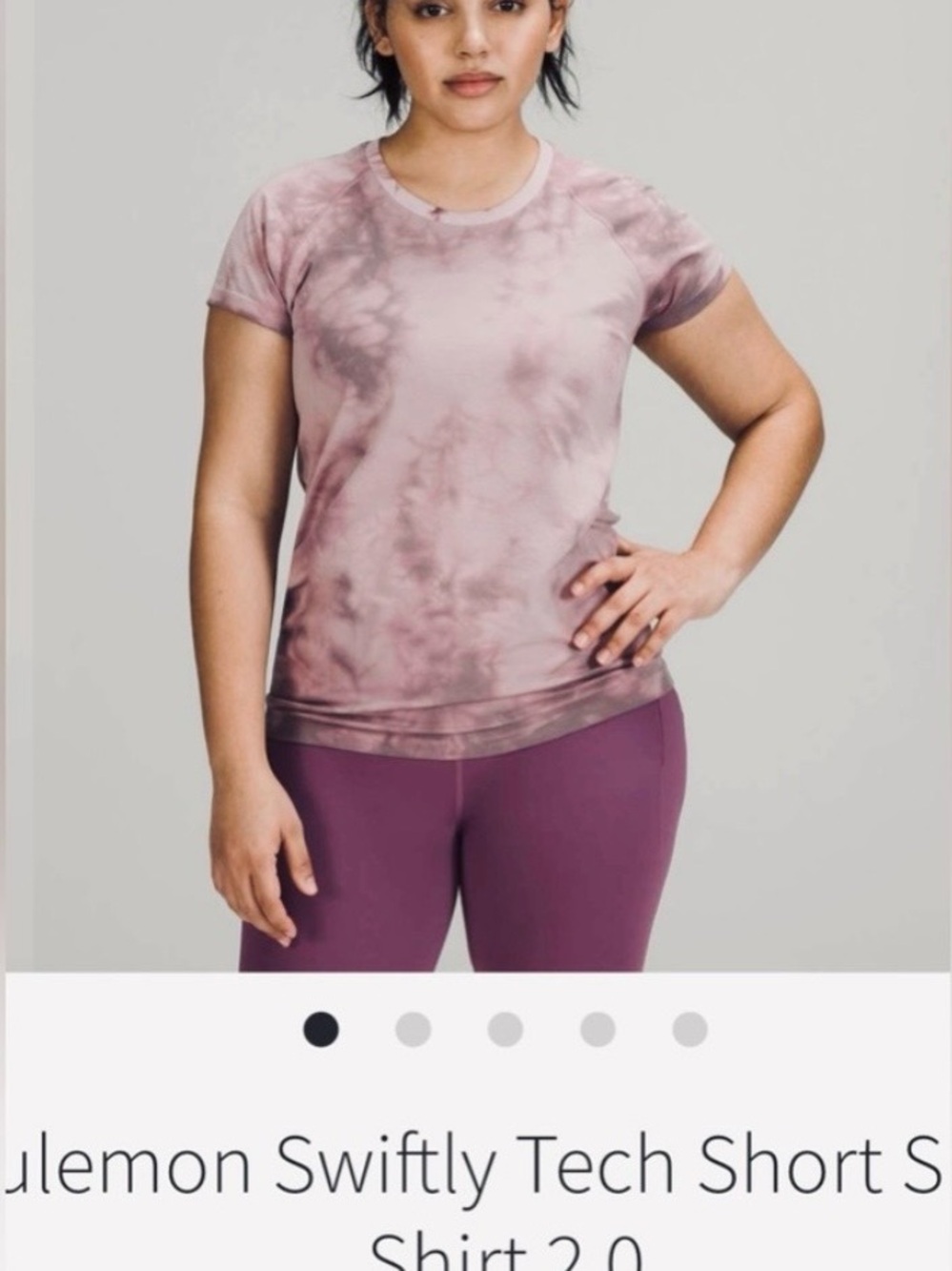 lululemon athletica short sleeve tee in dusty rose tie-dye